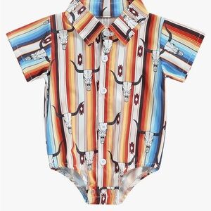 Never worn Colorful Western Baby Romper 6-12M